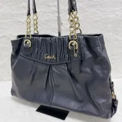 【美品】COACH コーチ レザー ショルダーバッグ Y2K 17571 黒×金