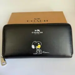 コーチ 長財布 F53773 スヌーピー ブラック