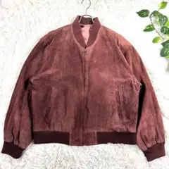90s ヴィンテージ スエード ボンバージャケット ブラウン 大きいサイズ 本革