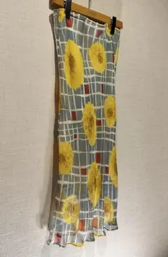 【PAUL&JOE】シルクシフォン 花柄フレアスカート 膝下丈長め ヴィンテージ