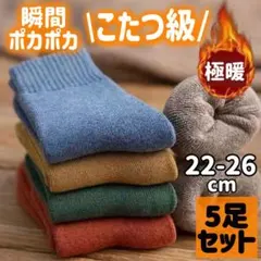 裏起毛 靴下 レディースソックス まるでこたつ 無地 5足セット 防寒 冷え対策