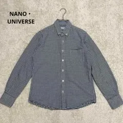 【ナノユニバース】 ギンガムチェックシャツ　長袖　ネイビー S レディースのサムネイル