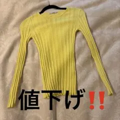 値下げ‼️SEASON イエロー リブ編み 長袖ニット　おしゃれ　長袖
