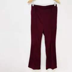 【ナイスクラップ】ピンタック入りカジュアルパンツ　エンジ色系　ウエストゴムのサムネイル