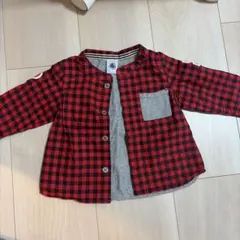PETIT BATEAU 赤チェック シャツ 6M