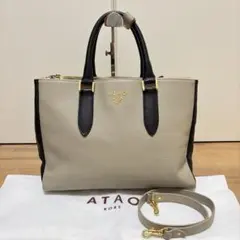 アタオ　ドリー　トートバッグ　2way クロスボディ　レザー　バイカラー