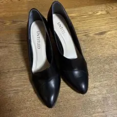 UNTITLED ブラックレザーハイヒール