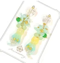 猫★ネコ　フラワー★レジン　ピアス　イヤリング　チャーム