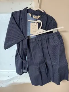 ネイビー甚平セット（コットン）　120