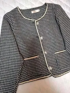 Rudic Park ジャケット チェック ツイード風 ショート丈