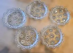 ガラス製皿 5枚セット 花模様
