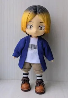 ●桃缶●no.396 ねんどろいどどーるサイズ　ブルーカーディガン4点セット