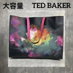 凵TED BAKER テッドベイカー 大容量　トートバッグ フラワー ピンク　黒のサムネイル