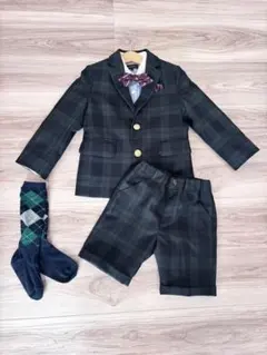 green label relaxing kids フォーマルスーツ チェック柄