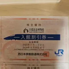 JR西日本　京都鉄博　入館割引券　1枚