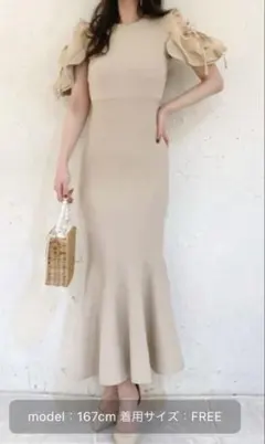 ROYAL PARTY ラッフルスリーブマーメイドワンピース　M 美品