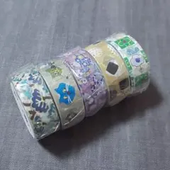 ☆ボタニカルシリーズ☆ マスキングテープ 5点セット お花 ドット