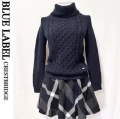 ブルーレーベル クレストブリッジ ワンピース ニット ミニスカート チェック柄