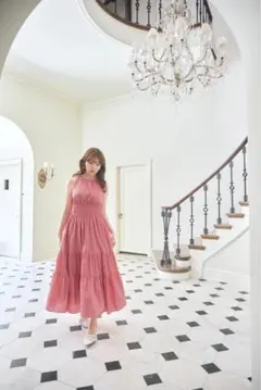 herlipto Phoebe Tiered Long Dress rose S - メルカリ