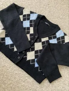 SHEIN アーガイルパターン 長袖カーディガン EU 38 / US 6