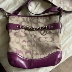 コーチ ショルダーバッグ 肩掛け 紫色