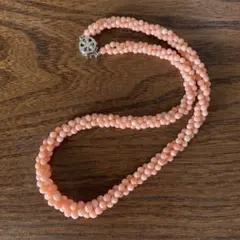 ヴィンテージ　淡いピンク　珊瑚ネックレス