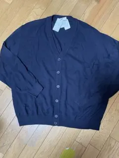 ネイビー Vネックカーディガン 3L