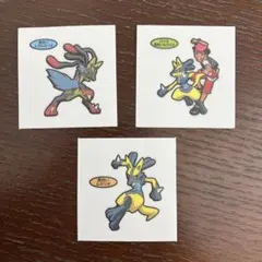 ポケモンパン　デコキャラシール　黄色いルカリオ　メガルカリオ　ロイ