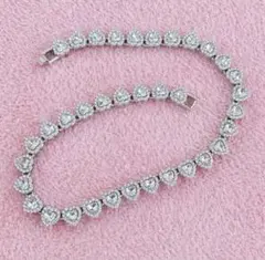 新品ハート型キュービックジルコニアクリスタルネックレス