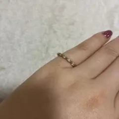 スワロフスキー　マーキスカット　ピンクゴールド　リング　52 指輪