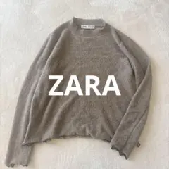 ZARA ニットトップス アルパカ　ウール混　M　グレーブラウン