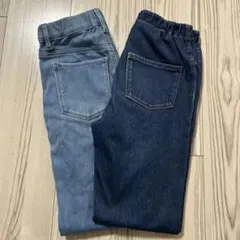 UNIQLO、無印　ストレッチデニムレギンスパンツ140cm 2点セット