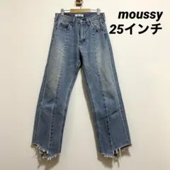 【美品】moussy カットオフデニム　25inch