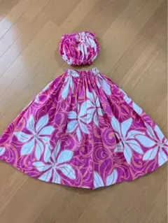 フラダンス　スカート　パウスカート　チューブトップ　セット　衣装　キッズ