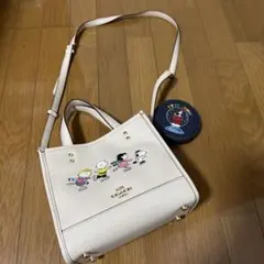 COACH スヌーピー刺繍ショルダーバッグ　コインケースセット