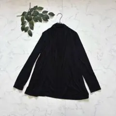 8440✾ハンチ✾カーディガン【M】ブラック/ボタンレス/薄手/ポケットありのサムネイル