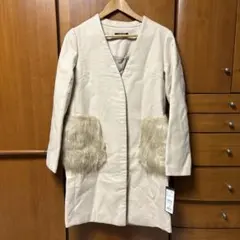 【未使用タグ付き】INGNI ベージュ ロングコート ファー付き