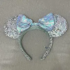 カチューシャ　ディズニー　ミニー　スパンコール　水色のサムネイル