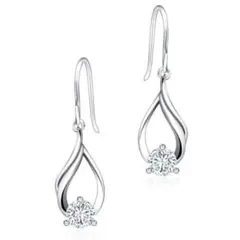 ピアス レディース 人気 輝きジルコニア フック 揺れる シルバー ピアスk18