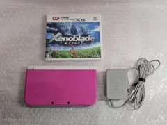 New3DSLL 本体 ピンク×ホワイト ソフト１本付　アダプタ付