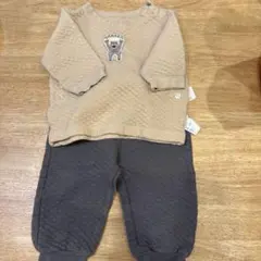 ベビーパジャマ 長袖トップスとパンツセット 80cm