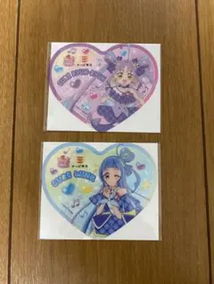 プリキュア×かっぱ寿司　ハート型クリアコースター　2枚セット