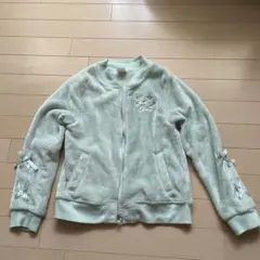 ミントグリーン　ボアアウター　フリースジャケット　140cm