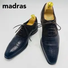 Madras　ドレスシューズ　メダリオン　スクエアトゥ　コンビ素材　5　濃茶のサムネイル