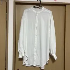 continuer de NICE CLAUP 白シャツ ロング スタンドカラー