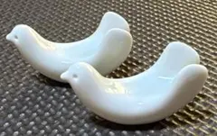 白山陶器 とり型箸置き2個セット 白のサムネイル