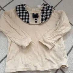 ベージュ 長袖 シャツ 襟付き