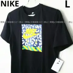 L ナイキ 半袖Tシャツ フロント スクエアロゴ ビック スウッシュ BK