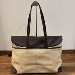 【良品】HERGOPOCH エルゴポック キャンパス×レザー トートバッグ 本革のサムネイル