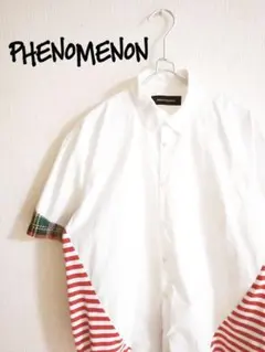 D222251 PHENOMENON チェック ボーダー 切替シャツのサムネイル